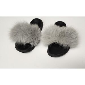 Women's Fashionable Furry Summer Slipper Flat Indoor/Outdoor Sandals US 8/9